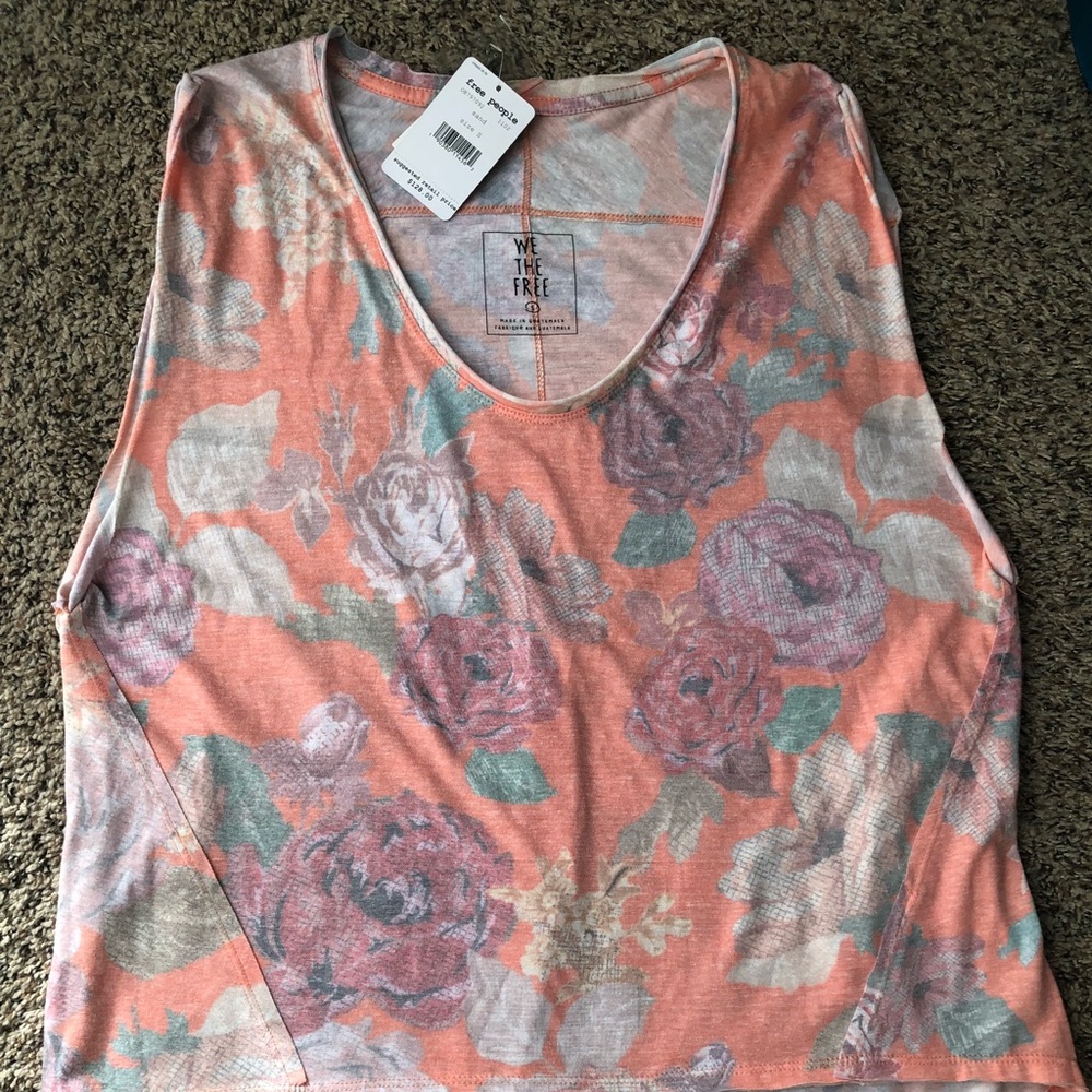 FREE PEOPLE Oversize floral cutout Shirt